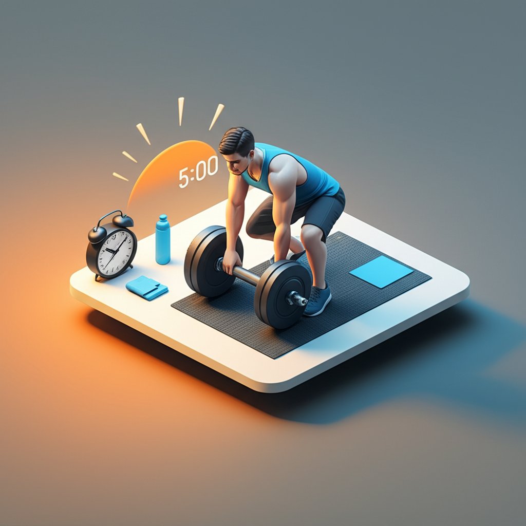 Gym remix music powering tough morning workouts.