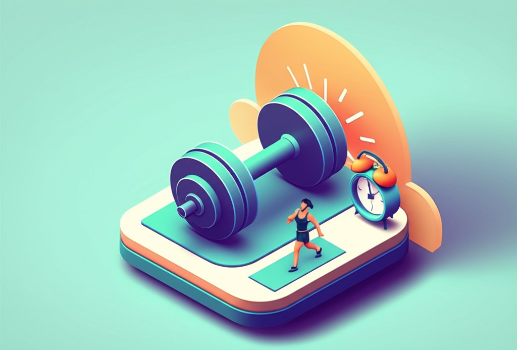 Morning gym motivation: energized person lifts weights, ready for a productive workout.